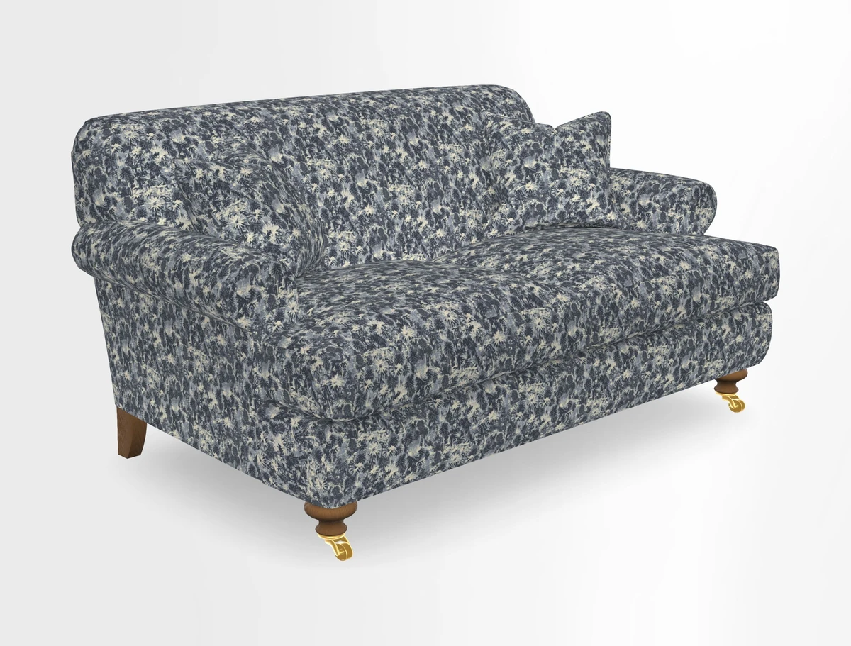Hampton 3 Seater Sofa in V&A Threads of India Opulent Velvets Regal Poppy Chalk
