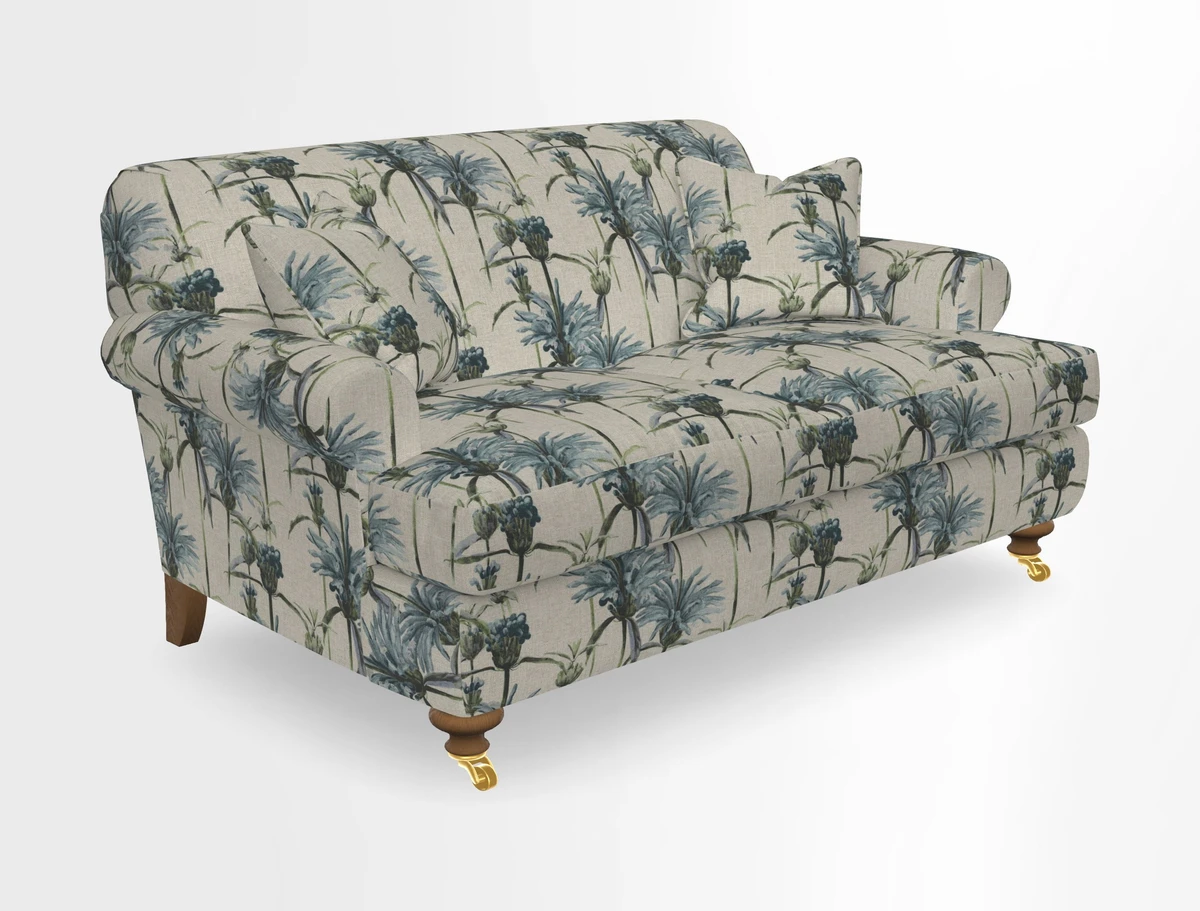 Hampton 3 Seater Sofa in V&A Threads of India Opulent Velvets Regal Poppy Chalk