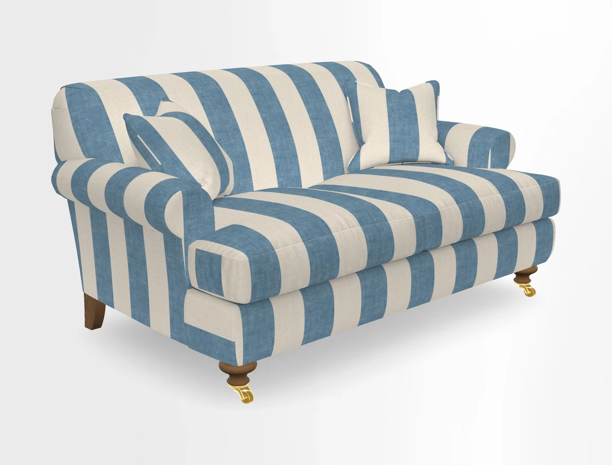 Hampton 3 Seater Sofa in V&A Threads of India Opulent Velvets Regal Poppy Chalk