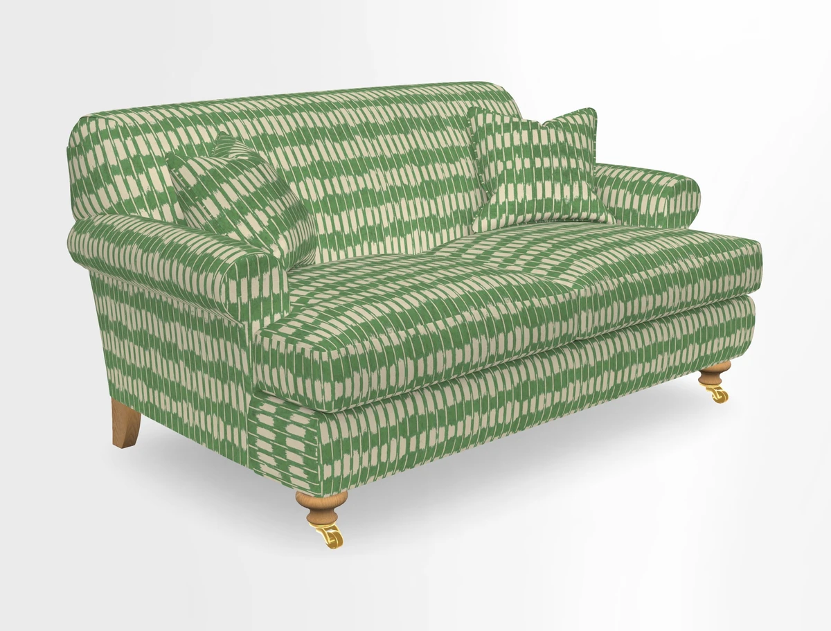 Hampton 3 Seater Sofa in V&A Threads of India Opulent Velvets Regal Poppy Chalk