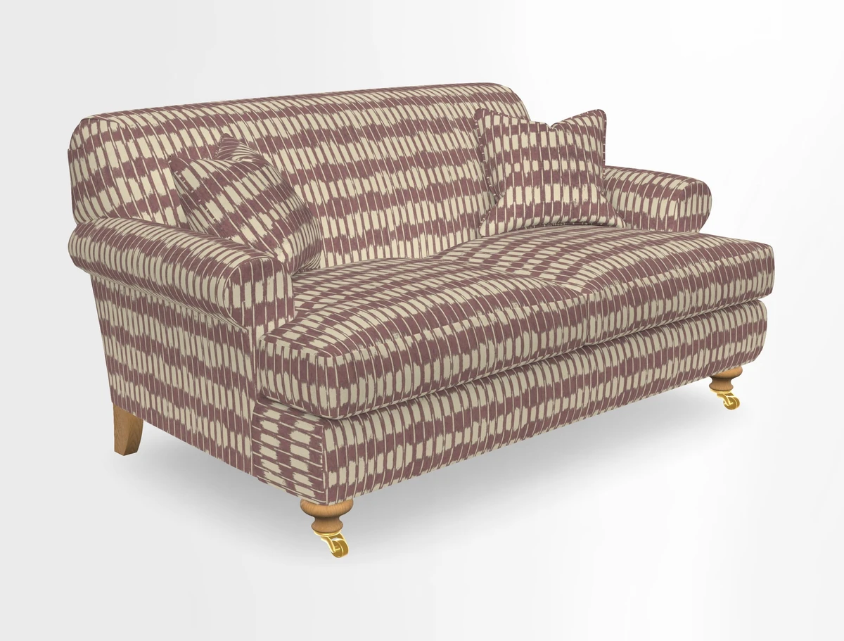 Hampton 3 Seater Sofa in V&A Threads of India Opulent Velvets Regal Poppy Chalk
