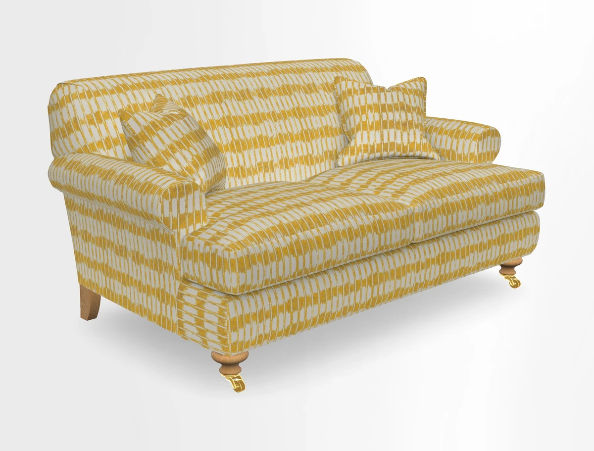 Hampton 3 Seater Sofa in V&A Threads of India Opulent Velvets Regal Poppy Chalk