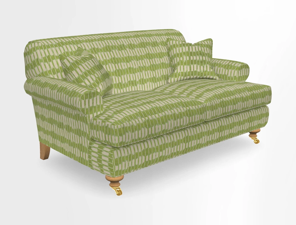 Hampton 3 Seater Sofa in V&A Threads of India Opulent Velvets Regal Poppy Chalk