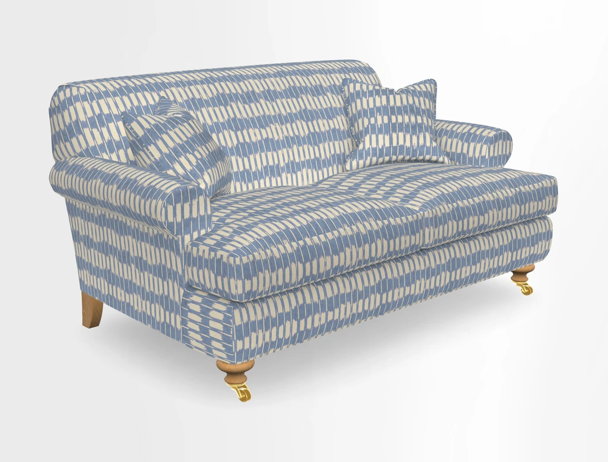 Hampton 3 Seater Sofa in V&A Threads of India Opulent Velvets Regal Poppy Chalk