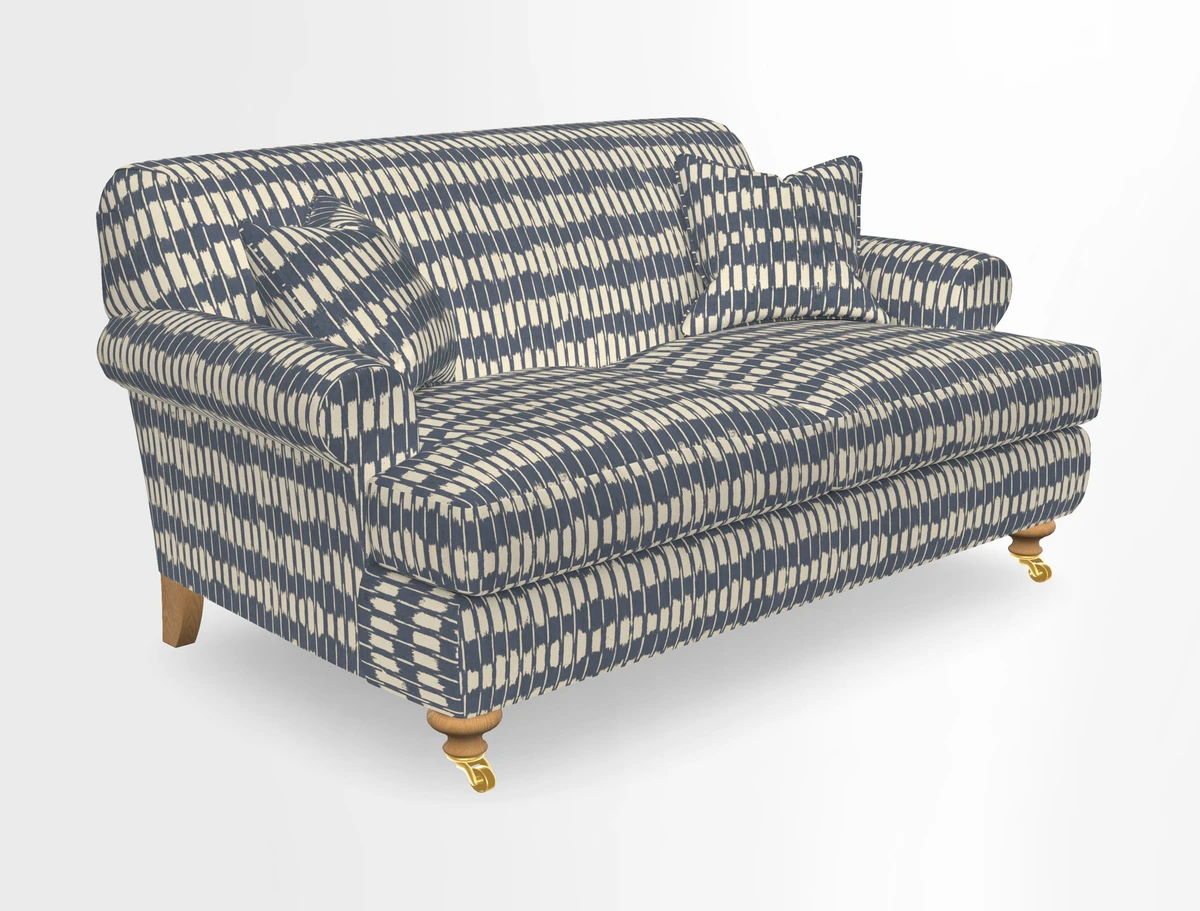 Hampton 3 Seater Sofa in V&A Threads of India Opulent Velvets Regal Poppy Chalk