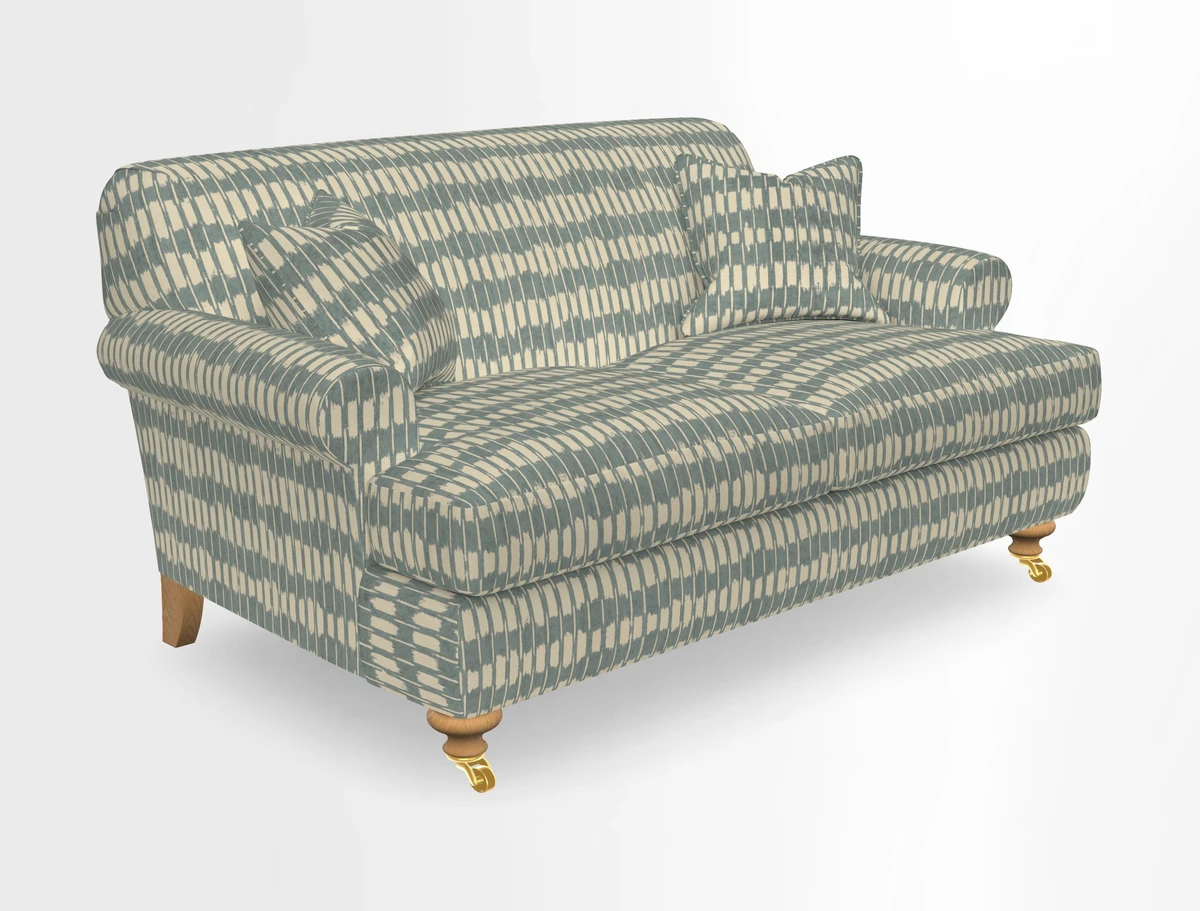 Hampton 3 Seater Sofa in V&A Threads of India Opulent Velvets Regal Poppy Chalk