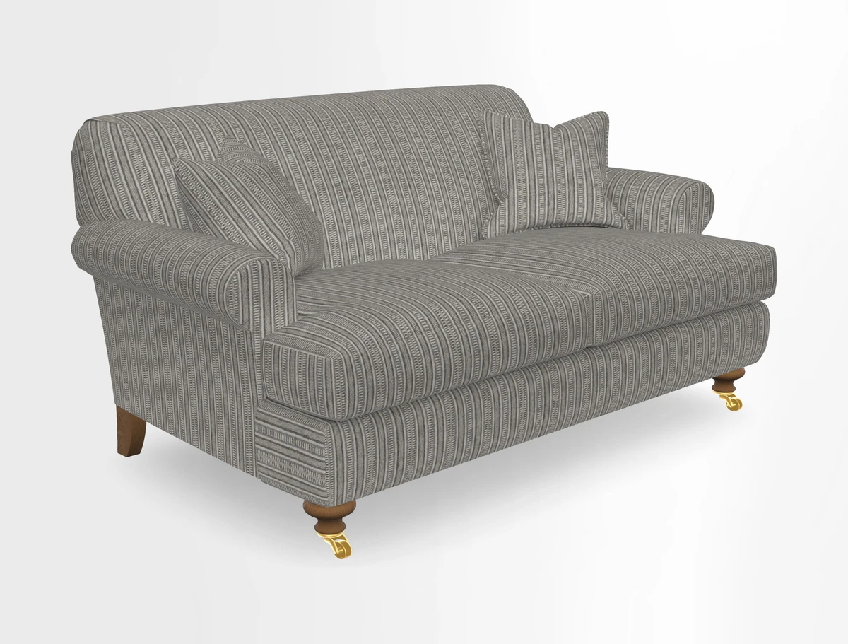 Hampton 3 Seater Sofa in V&A Threads of India Opulent Velvets Regal Poppy Chalk