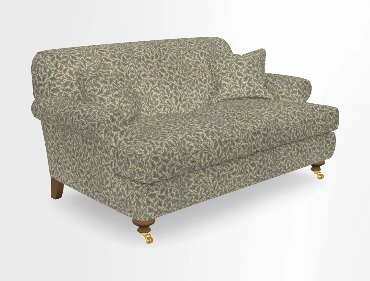 Hampton 3 Seater Sofa in V&A Threads of India Opulent Velvets Regal Poppy Chalk