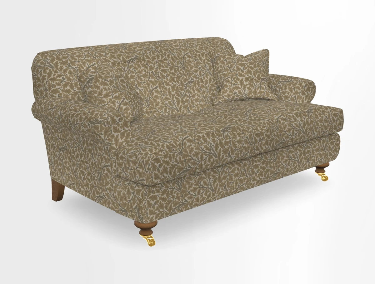 Hampton 3 Seater Sofa in V&A Threads of India Opulent Velvets Regal Poppy Chalk