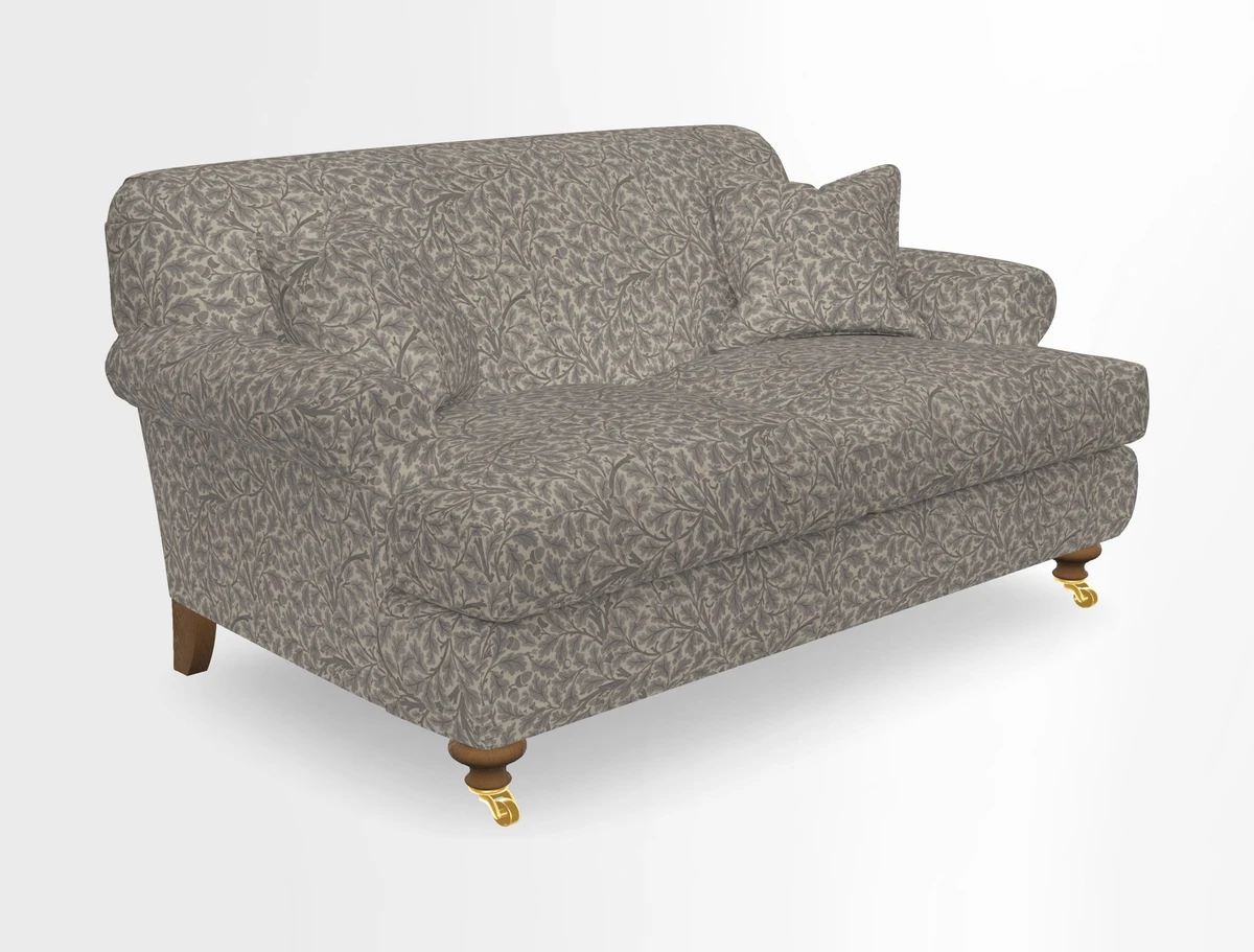 Hampton 3 Seater Sofa in V&A Threads of India Opulent Velvets Regal Poppy Chalk