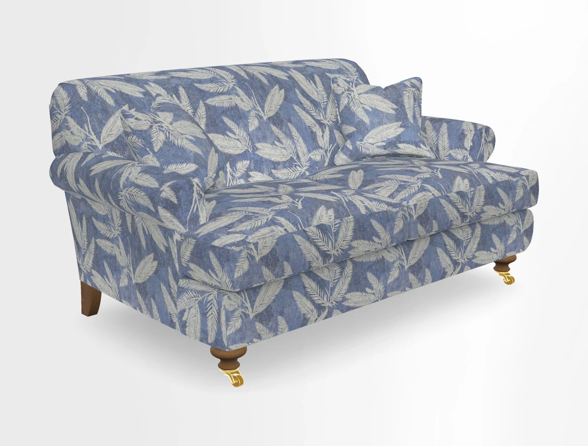Hampton 3 Seater Sofa in V&A Threads of India Opulent Velvets Regal Poppy Chalk