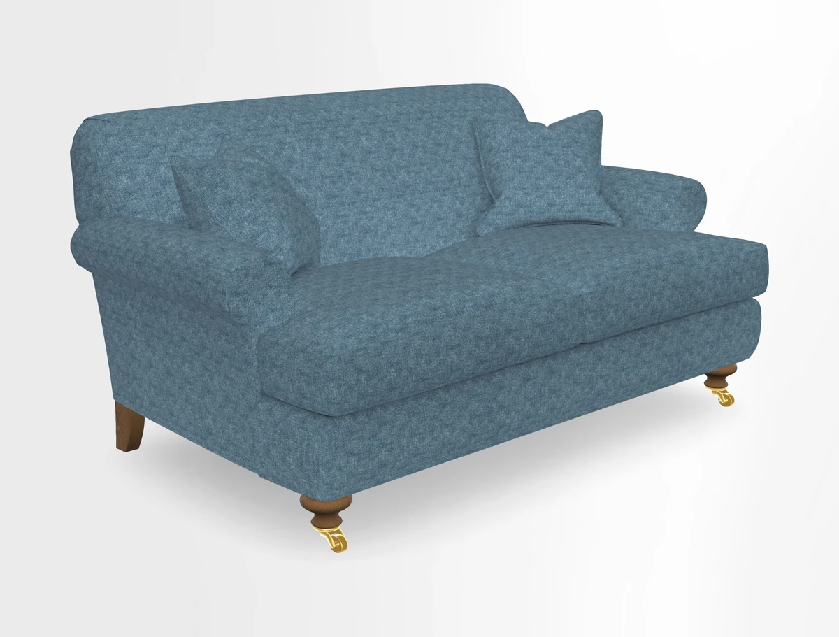 Hampton 3 Seater Sofa in V&A Threads of India Opulent Velvets Regal Poppy Chalk