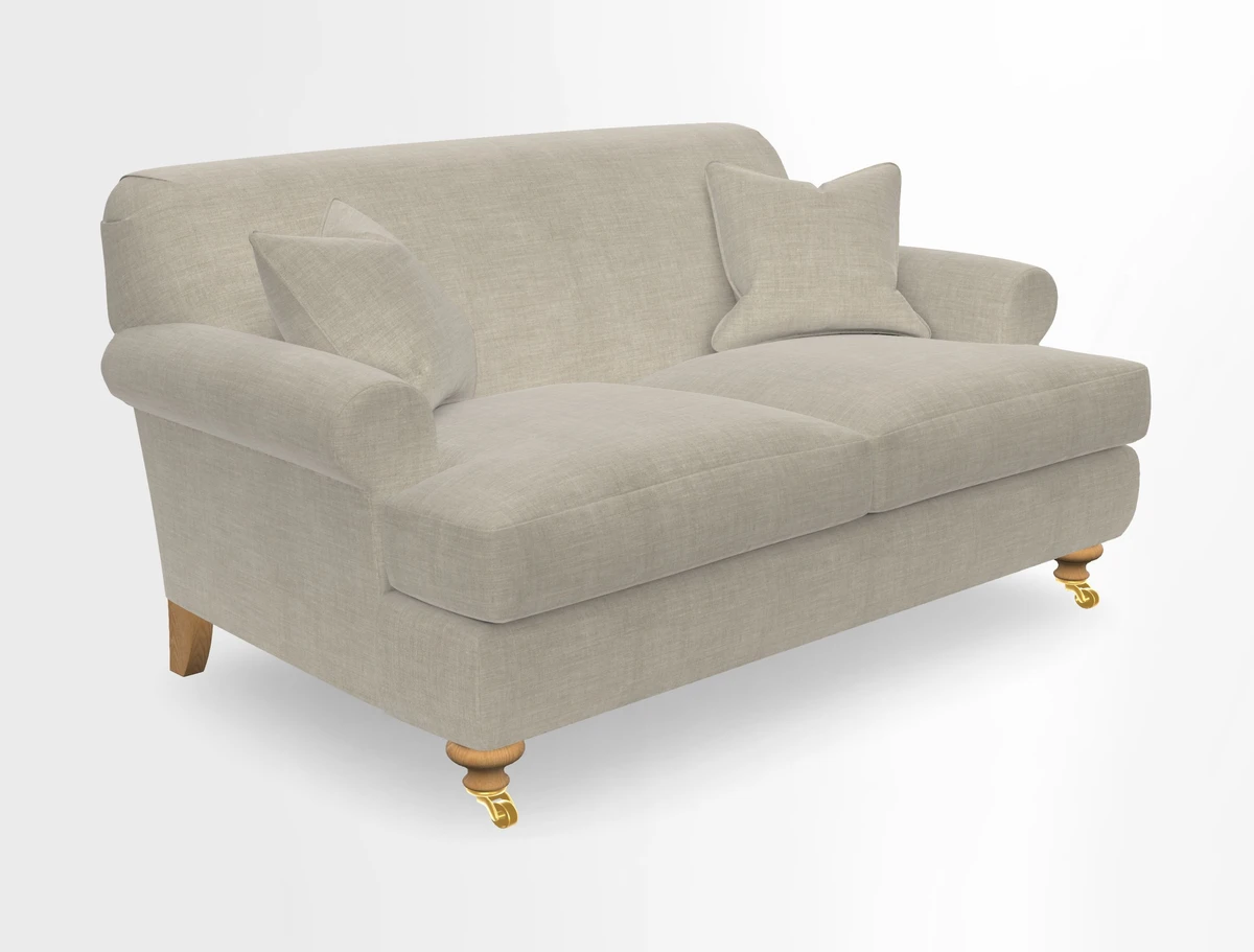 Hampton 3 Seater Sofa in V&A Threads of India Opulent Velvets Regal Poppy Chalk