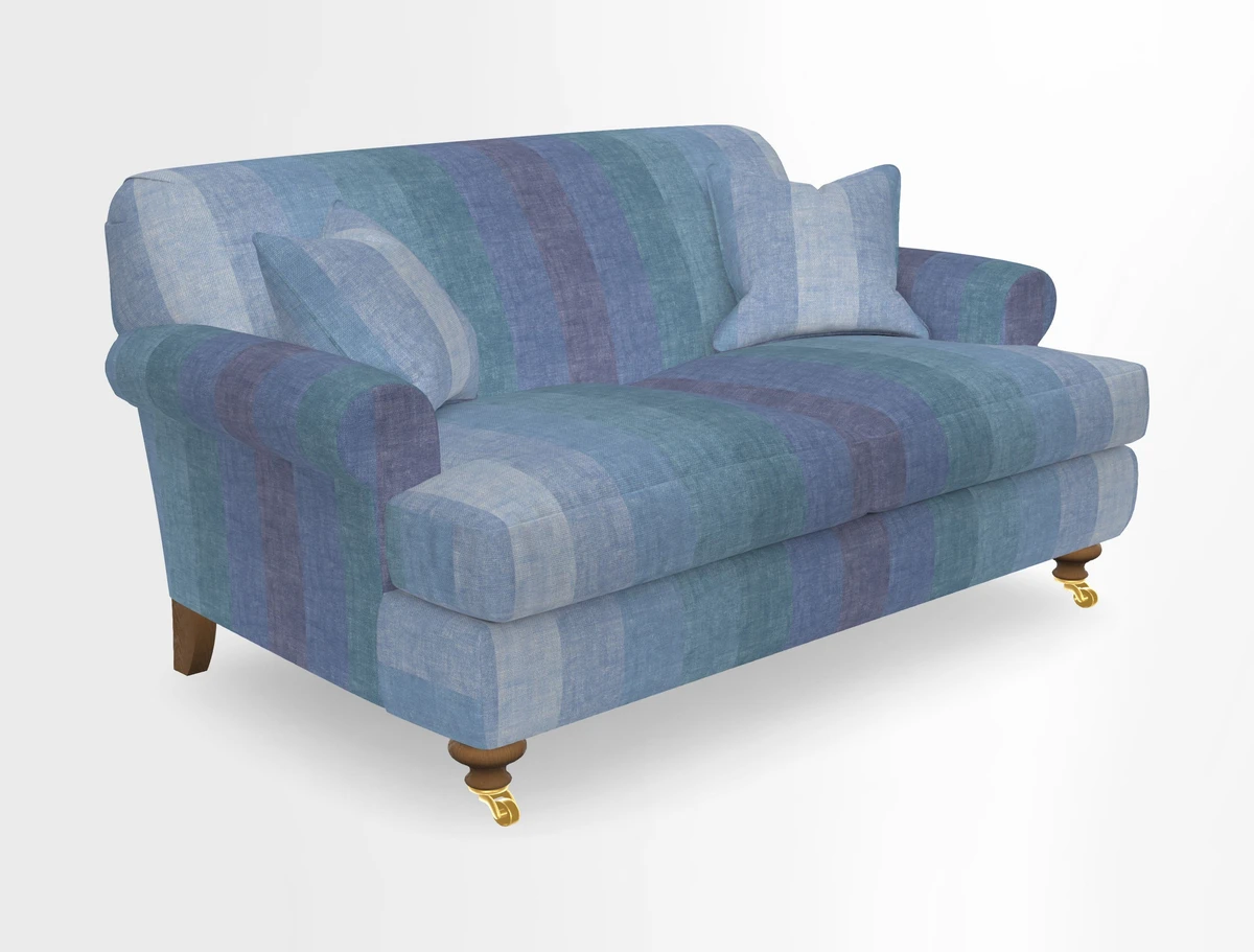 Hampton 3 Seater Sofa in V&A Threads of India Opulent Velvets Regal Poppy Chalk