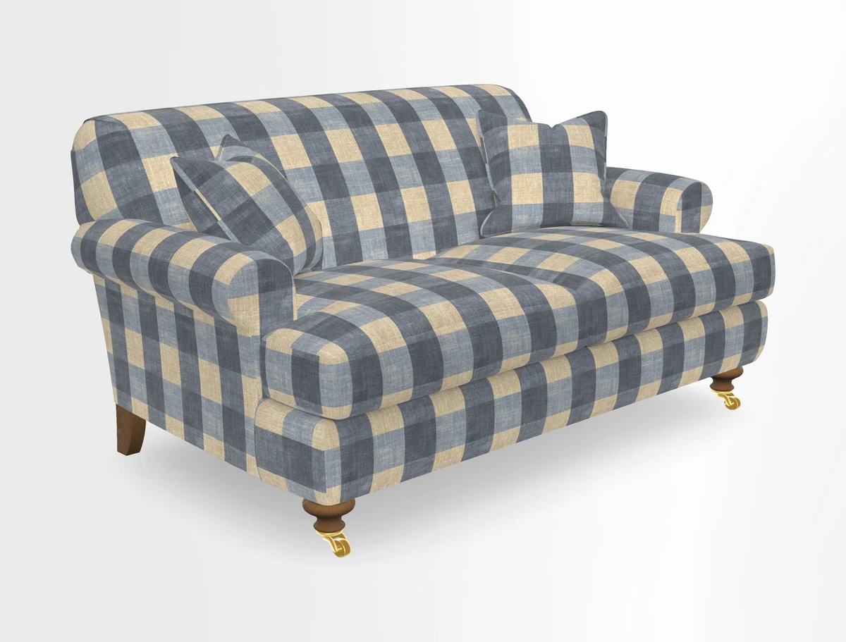 Hampton 3 Seater Sofa in V&A Threads of India Opulent Velvets Regal Poppy Chalk