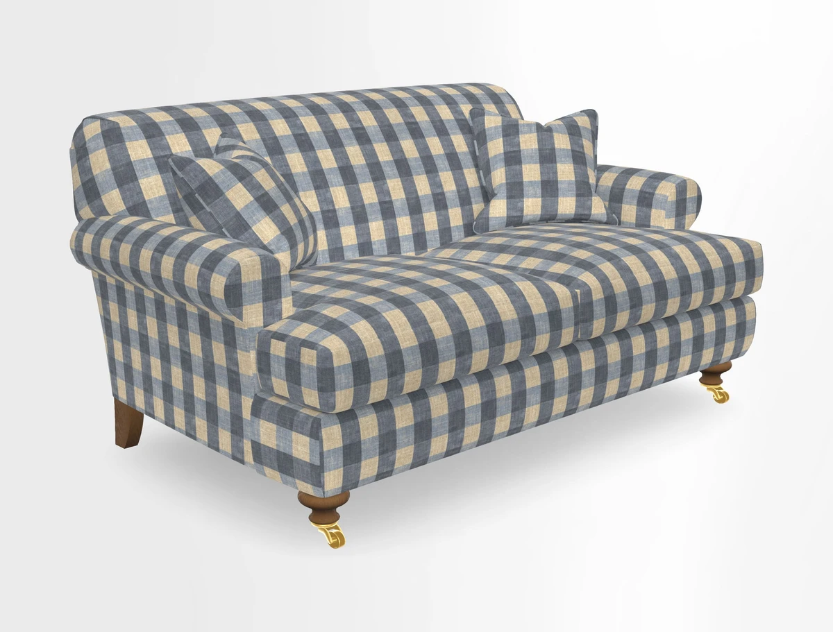 Hampton 3 Seater Sofa in V&A Threads of India Opulent Velvets Regal Poppy Chalk