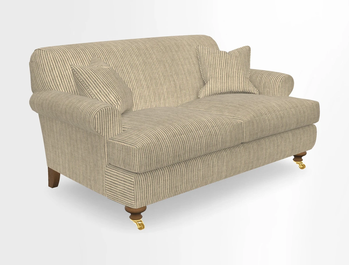 Hampton 3 Seater Sofa in V&A Threads of India Opulent Velvets Regal Poppy Chalk