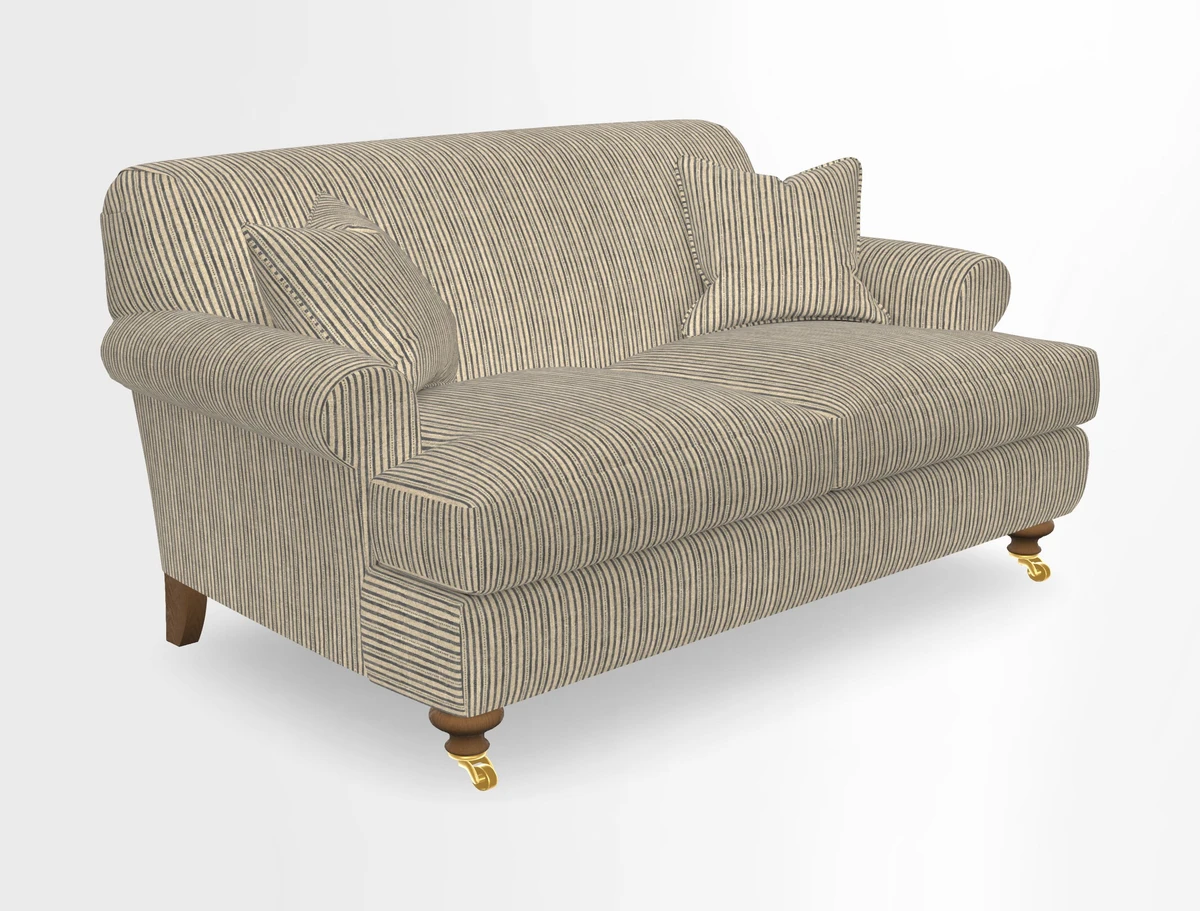 Hampton 3 Seater Sofa in V&A Threads of India Opulent Velvets Regal Poppy Chalk