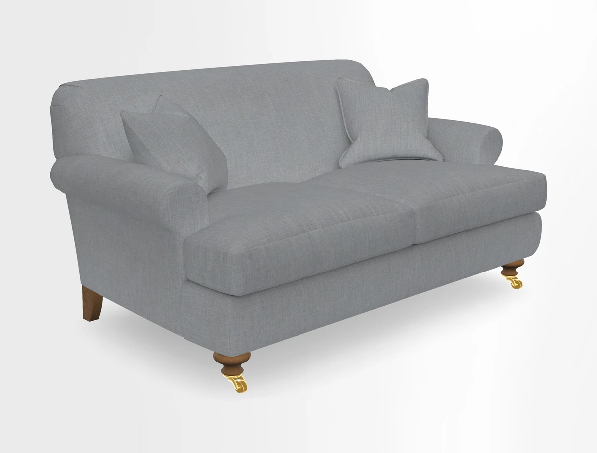 Hampton 3 Seater Sofa in V&A Threads of India Opulent Velvets Regal Poppy Chalk