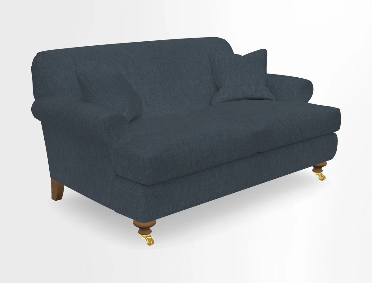 Hampton 3 Seater Sofa in V&A Threads of India Opulent Velvets Regal Poppy Chalk