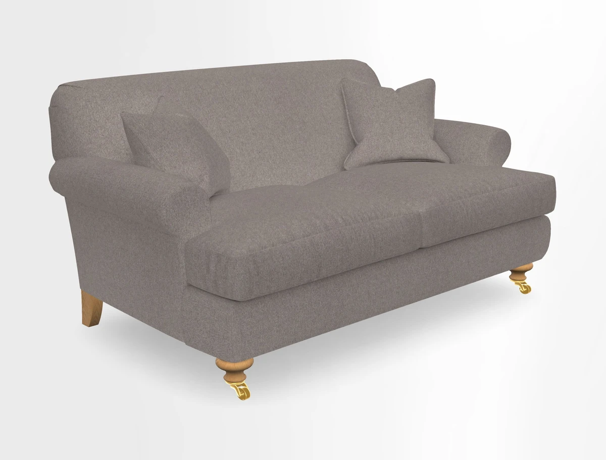 Hampton 3 Seater Sofa in V&A Threads of India Opulent Velvets Regal Poppy Chalk