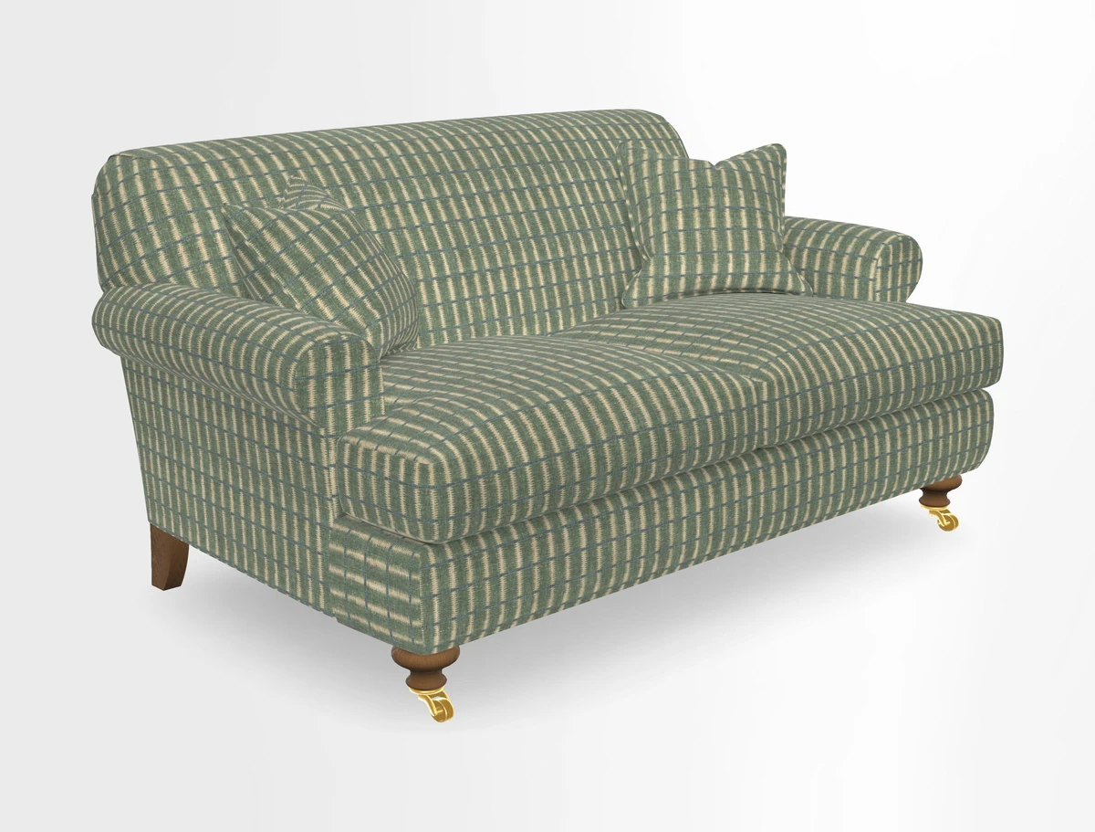 Hampton 3 Seater Sofa in V&A Threads of India Opulent Velvets Regal Poppy Chalk