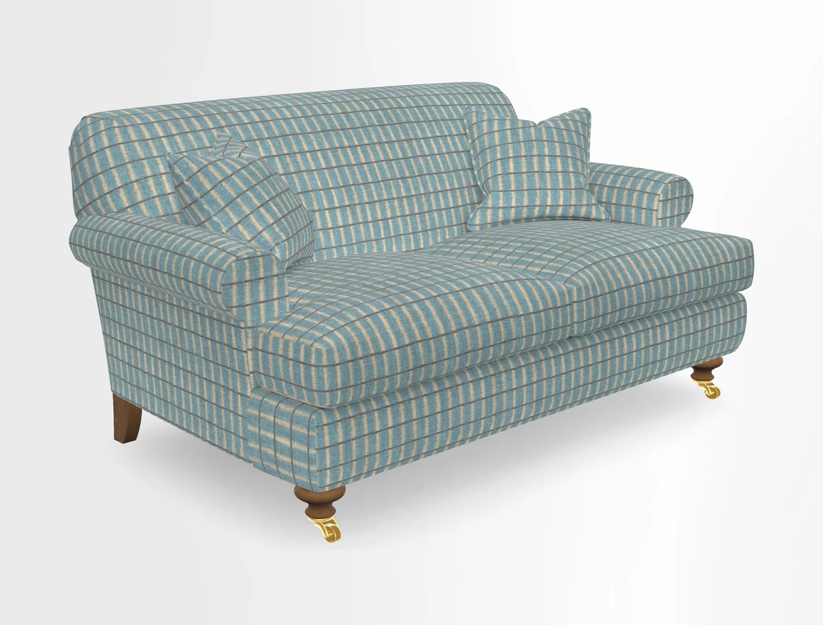 Hampton 3 Seater Sofa in V&A Threads of India Opulent Velvets Regal Poppy Chalk
