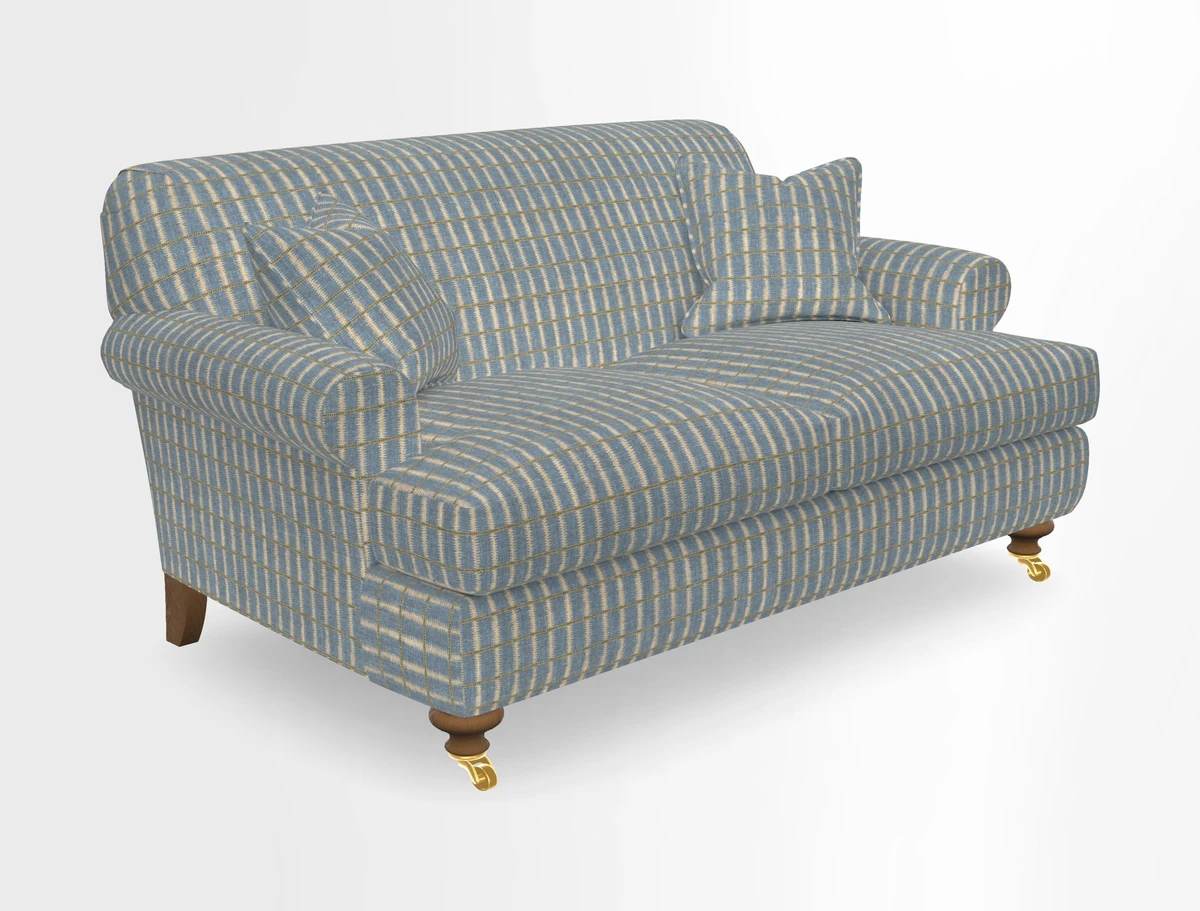 Hampton 3 Seater Sofa in V&A Threads of India Opulent Velvets Regal Poppy Chalk