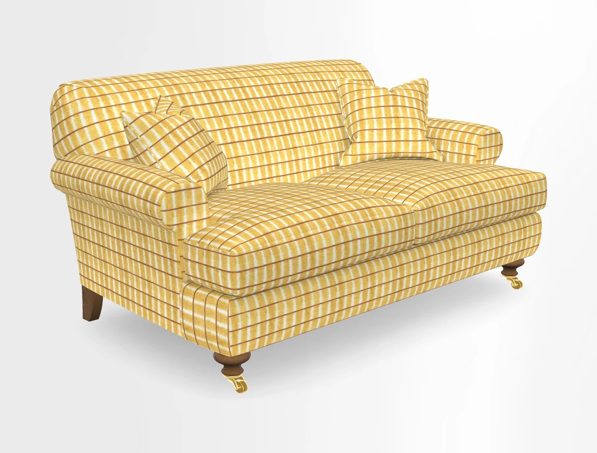 Hampton 3 Seater Sofa in V&A Threads of India Opulent Velvets Regal Poppy Chalk