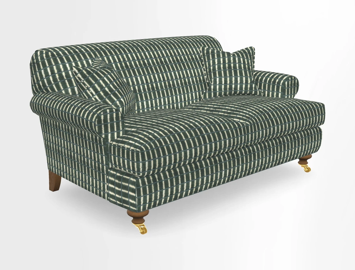 Hampton 3 Seater Sofa in V&A Threads of India Opulent Velvets Regal Poppy Chalk
