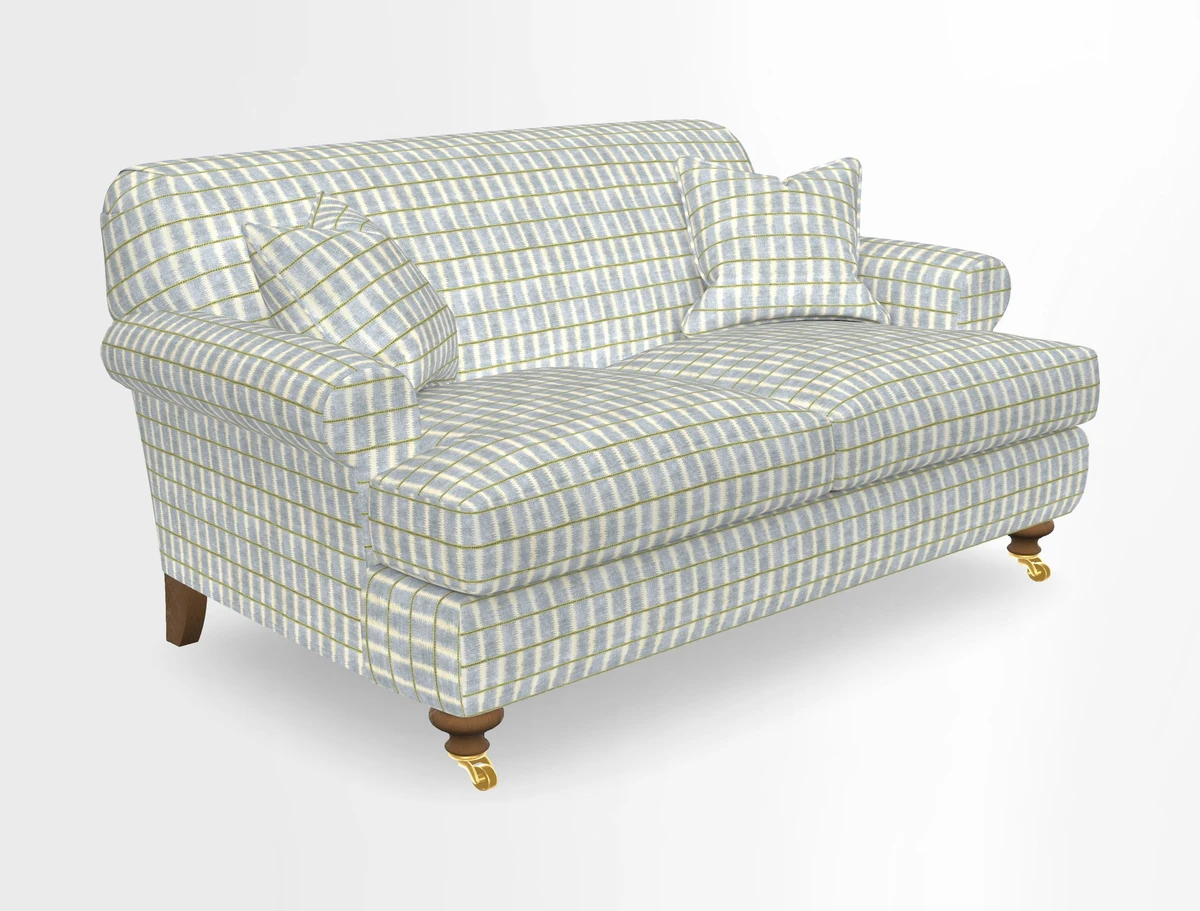 Hampton 3 Seater Sofa in V&A Threads of India Opulent Velvets Regal Poppy Chalk