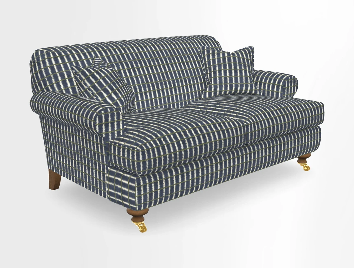 Hampton 3 Seater Sofa in V&A Threads of India Opulent Velvets Regal Poppy Chalk