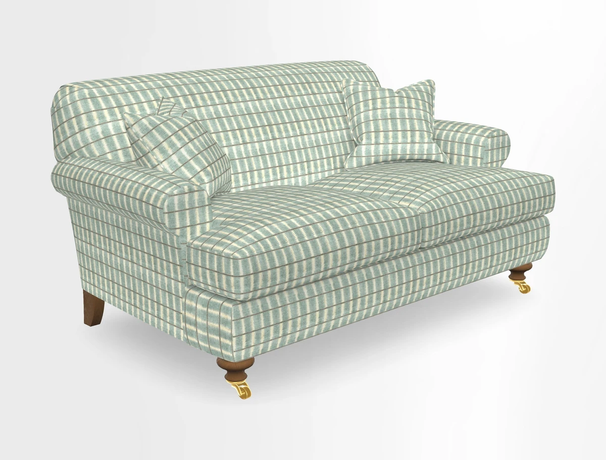 Hampton 3 Seater Sofa in V&A Threads of India Opulent Velvets Regal Poppy Chalk