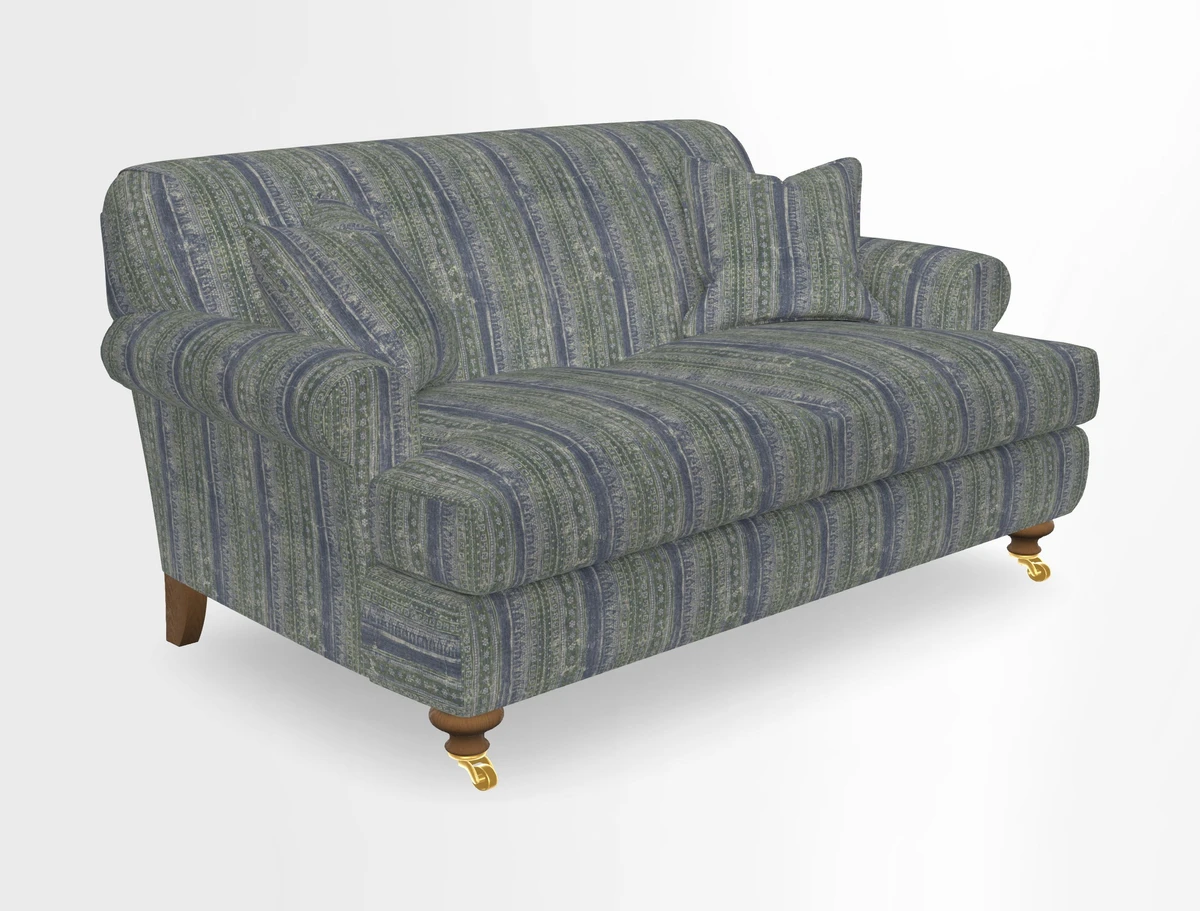 Hampton 3 Seater Sofa in V&A Threads of India Opulent Velvets Regal Poppy Chalk
