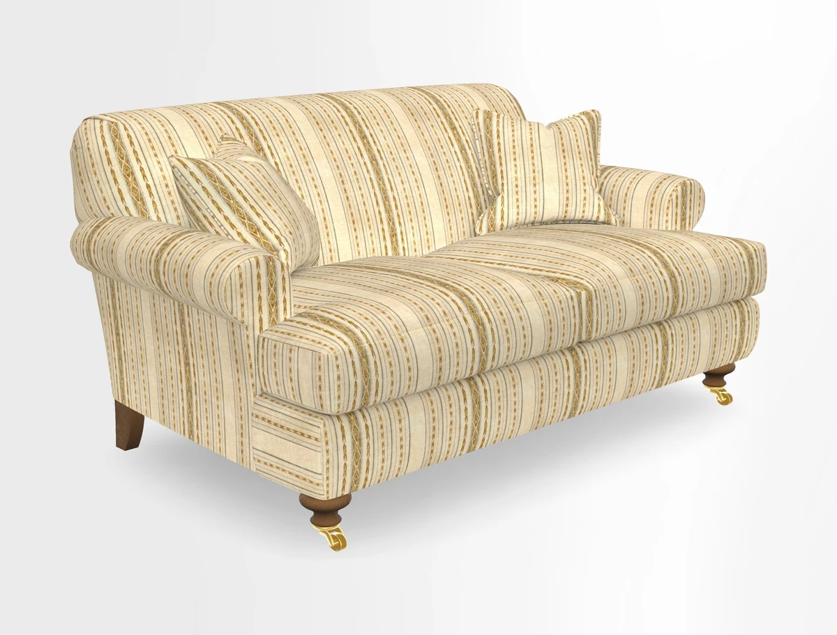 Hampton 3 Seater Sofa in V&A Threads of India Opulent Velvets Regal Poppy Chalk