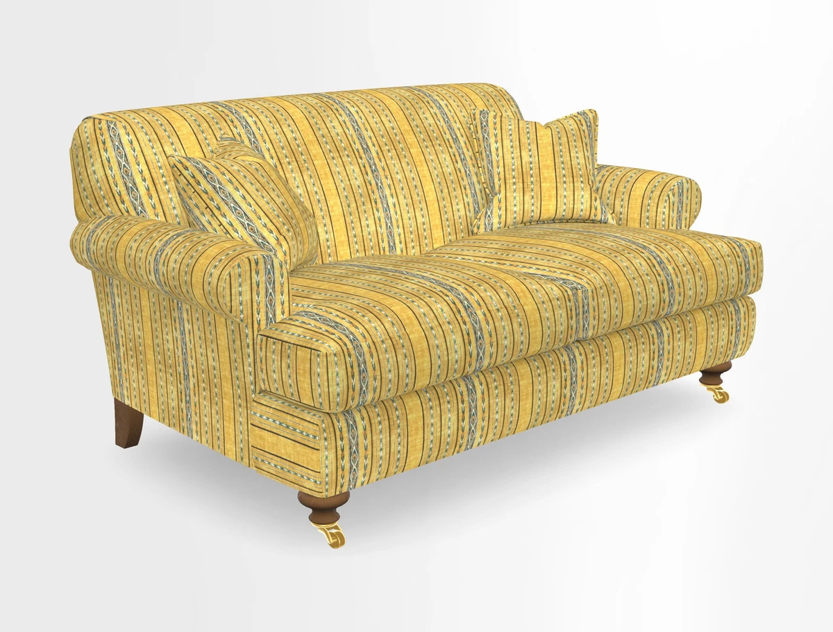 Hampton 3 Seater Sofa in V&A Threads of India Opulent Velvets Regal Poppy Chalk