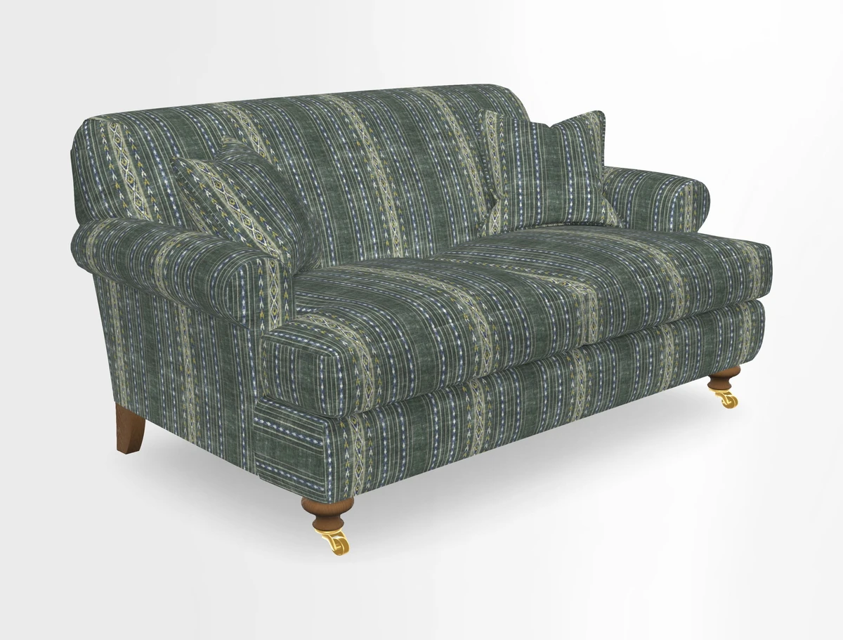 Hampton 3 Seater Sofa in V&A Threads of India Opulent Velvets Regal Poppy Chalk