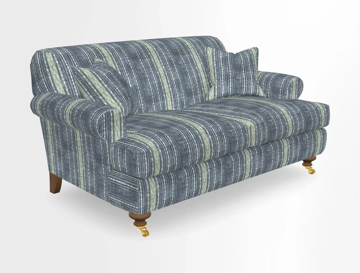 Hampton 3 Seater Sofa in V&A Threads of India Opulent Velvets Regal Poppy Chalk