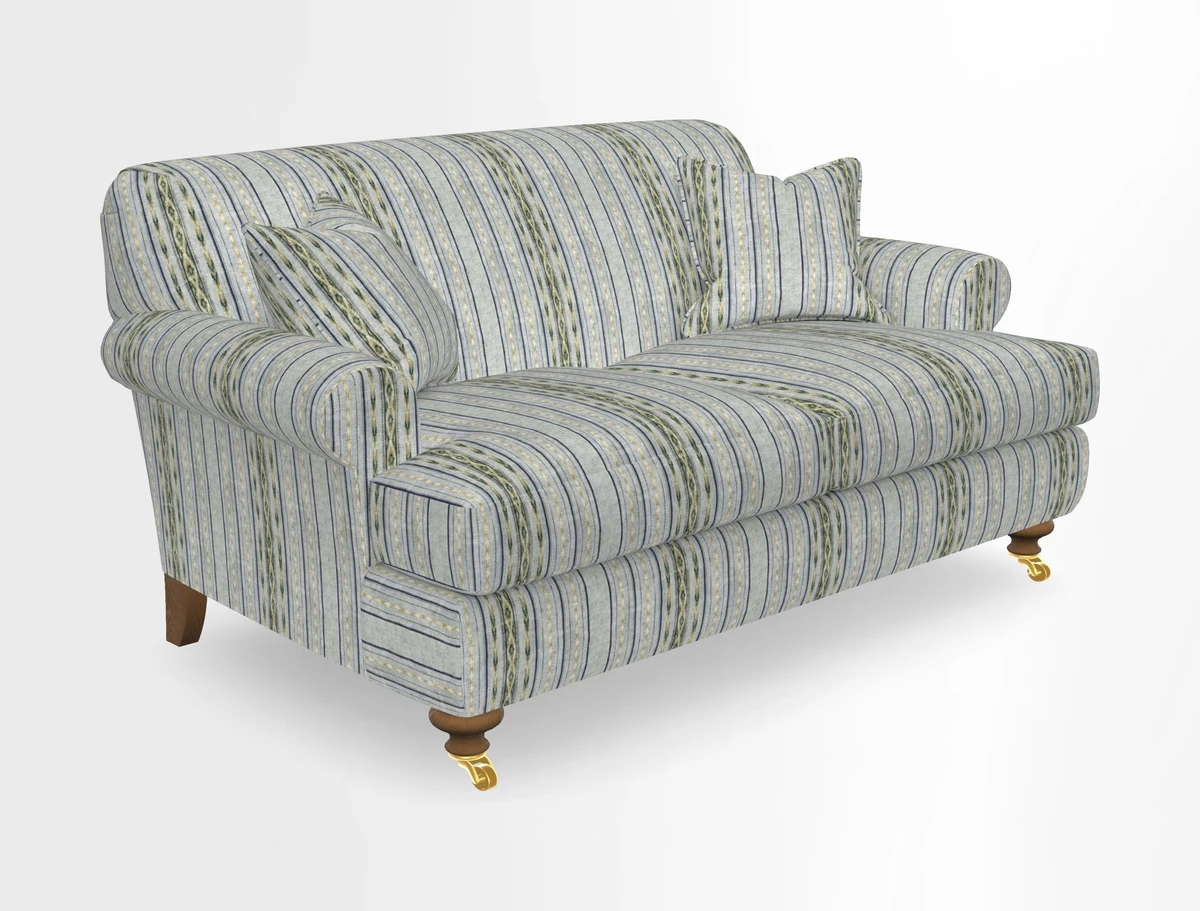 Hampton 3 Seater Sofa in V&A Threads of India Opulent Velvets Regal Poppy Chalk
