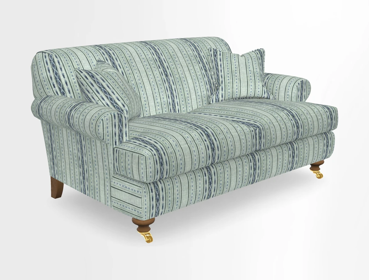 Hampton 3 Seater Sofa in V&A Threads of India Opulent Velvets Regal Poppy Chalk