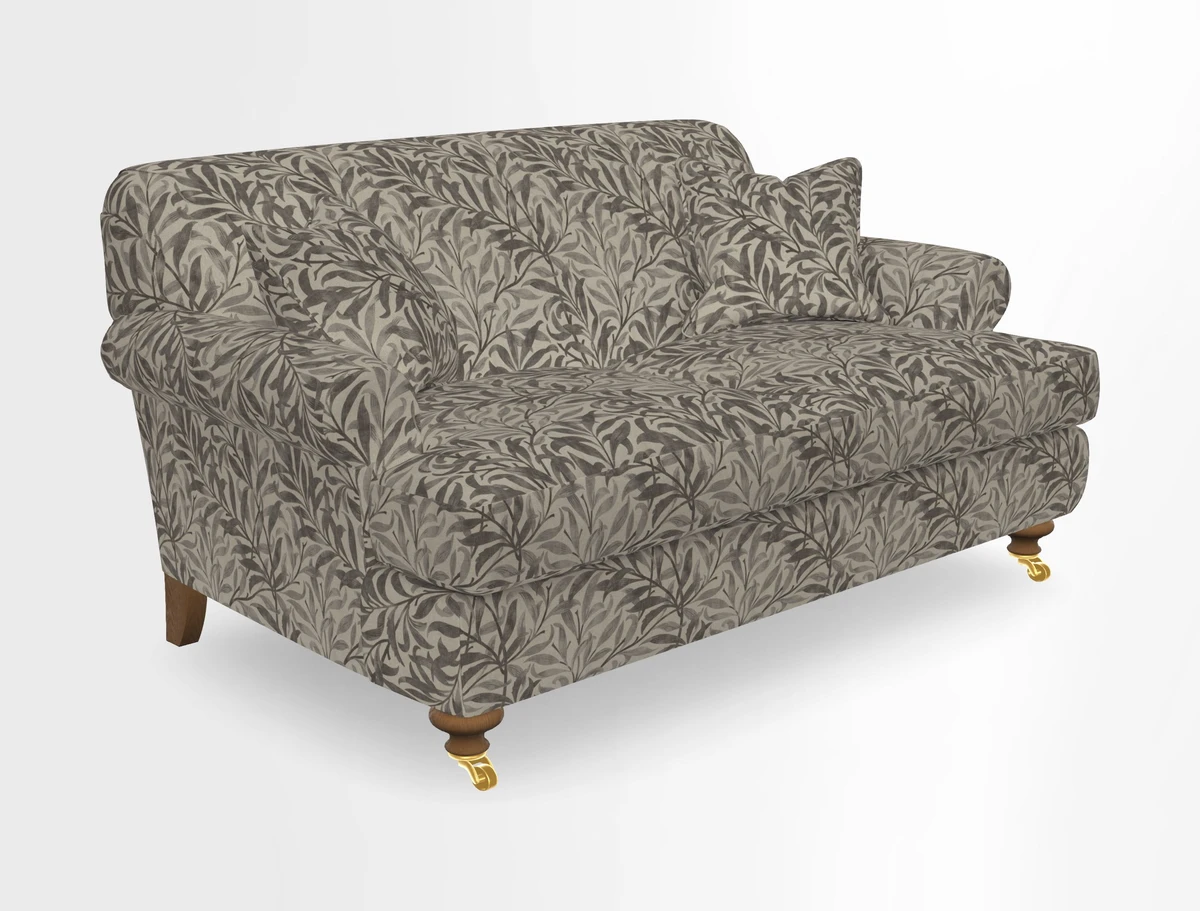 Hampton 3 Seater Sofa in V&A Threads of India Opulent Velvets Regal Poppy Chalk