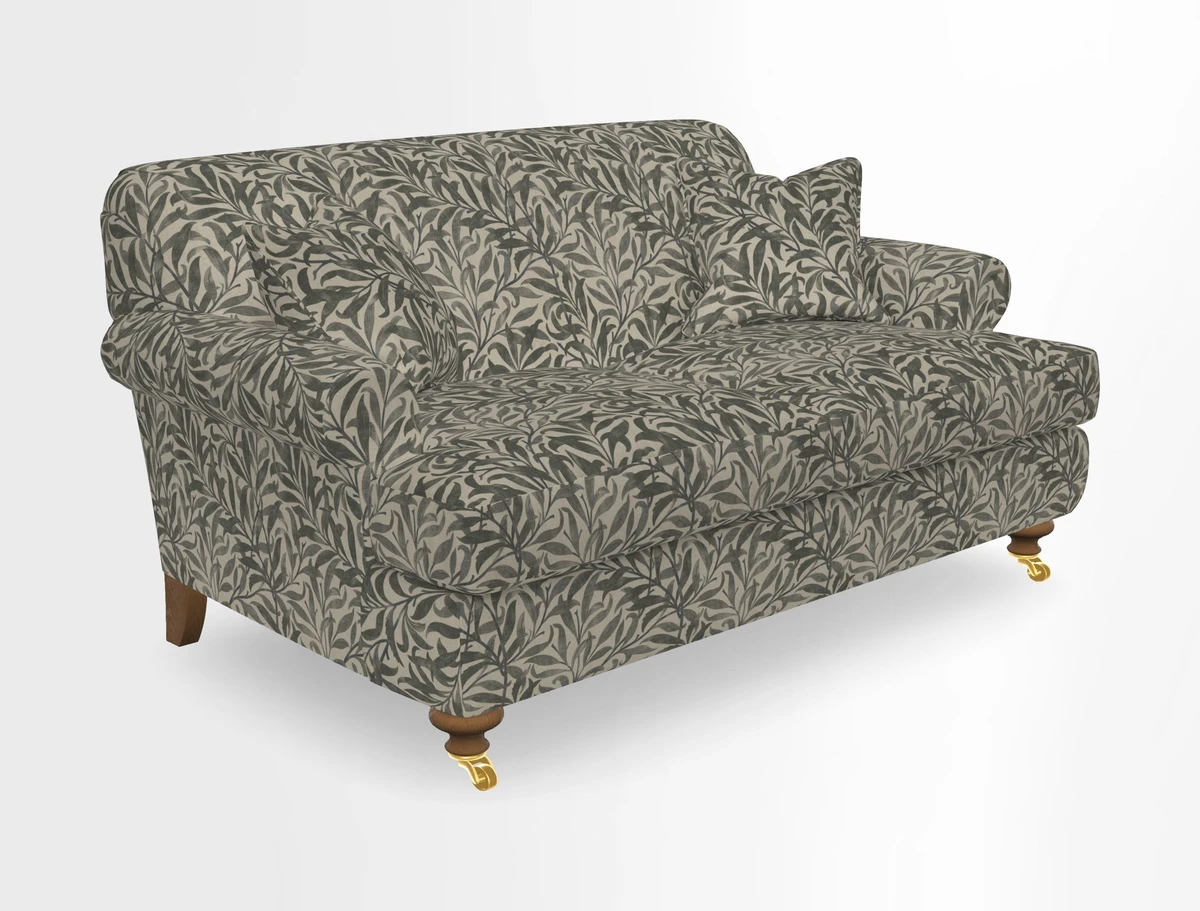 Hampton 3 Seater Sofa in V&A Threads of India Opulent Velvets Regal Poppy Chalk