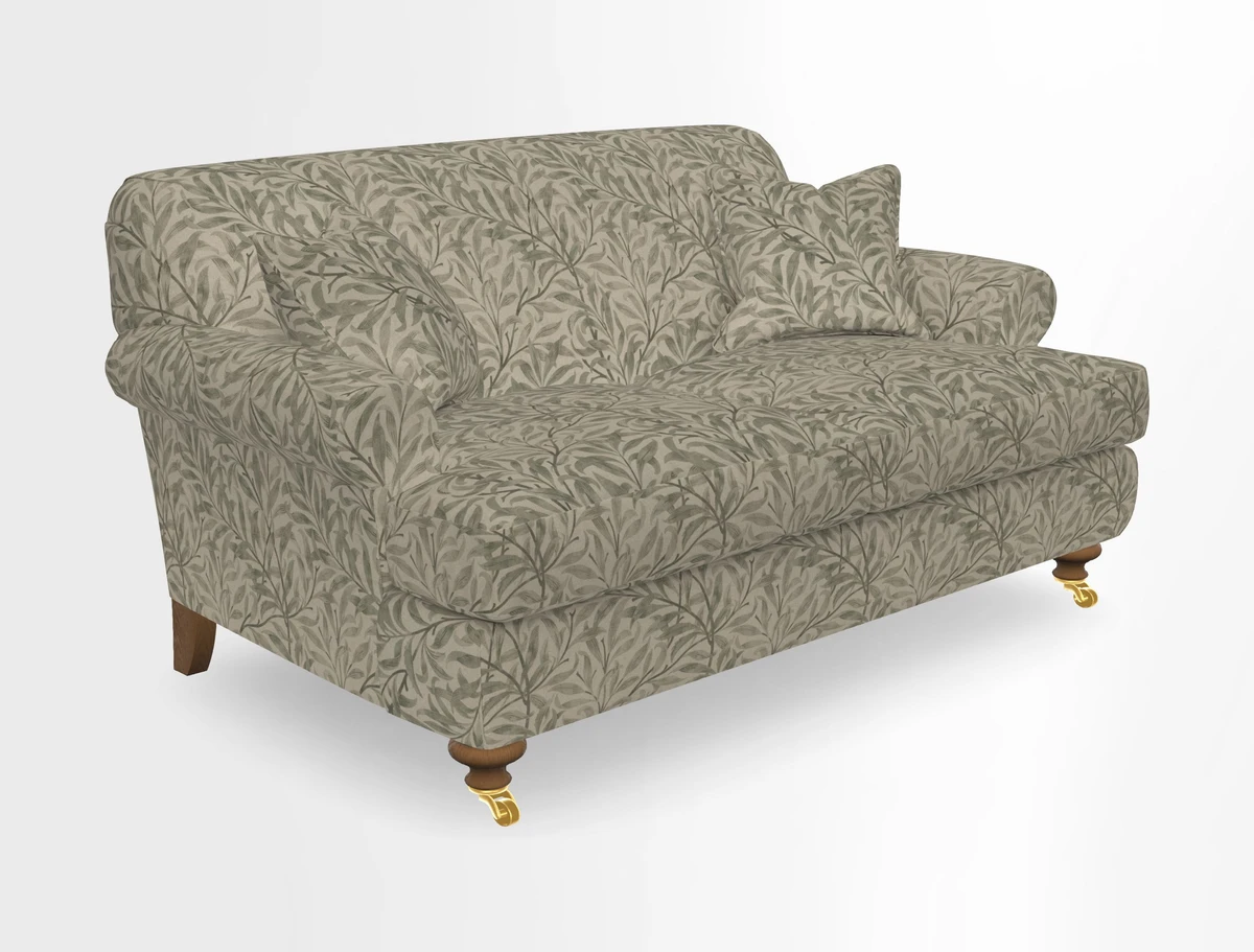 Hampton 3 Seater Sofa in V&A Threads of India Opulent Velvets Regal Poppy Chalk