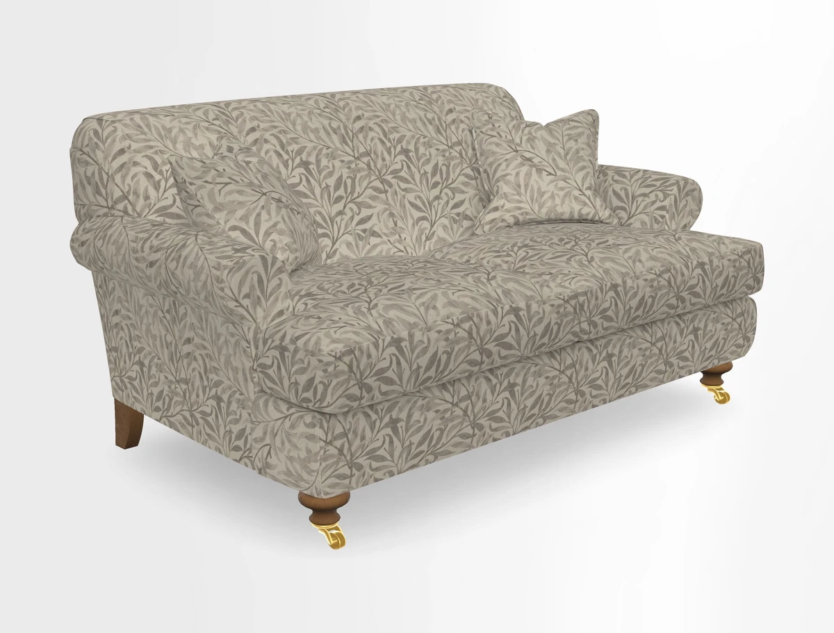 Hampton 3 Seater Sofa in V&A Threads of India Opulent Velvets Regal Poppy Chalk