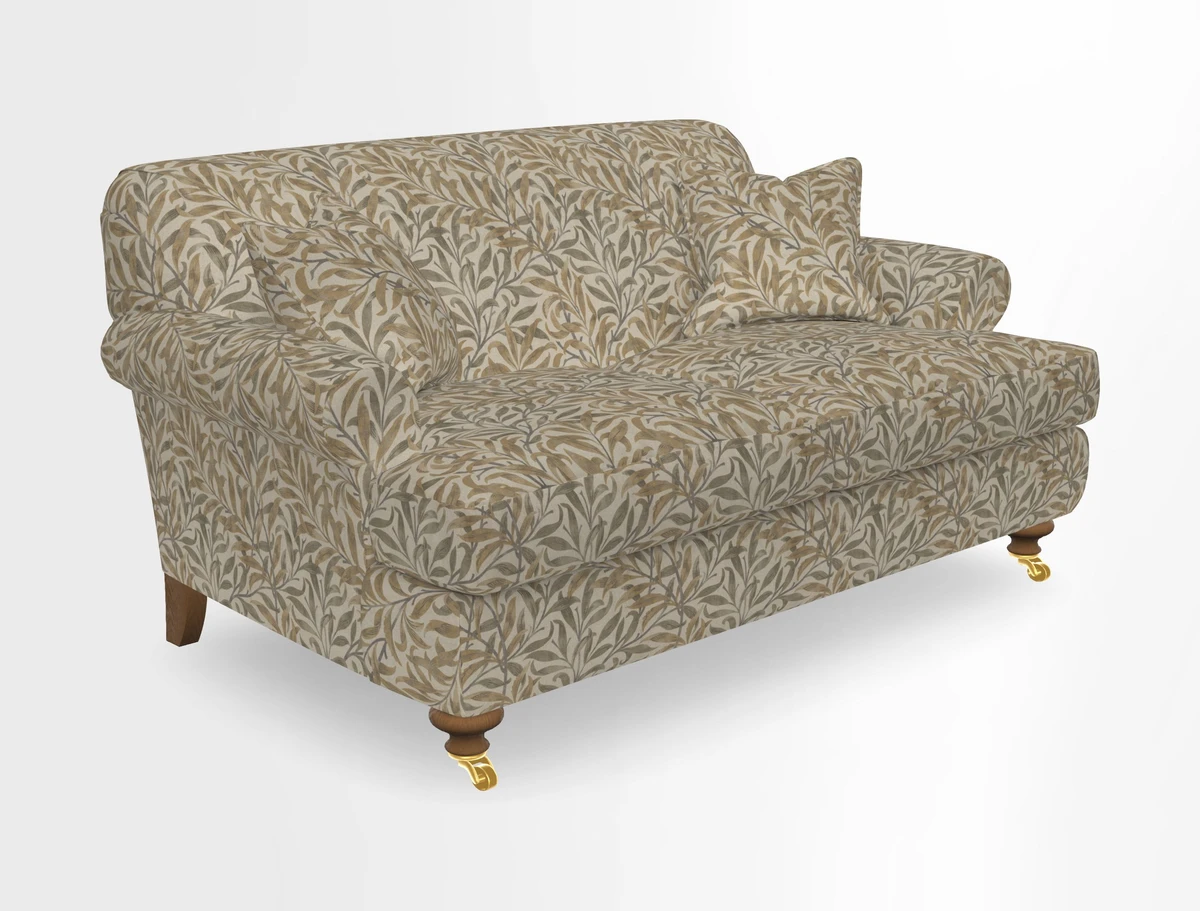 Hampton 3 Seater Sofa in V&A Threads of India Opulent Velvets Regal Poppy Chalk