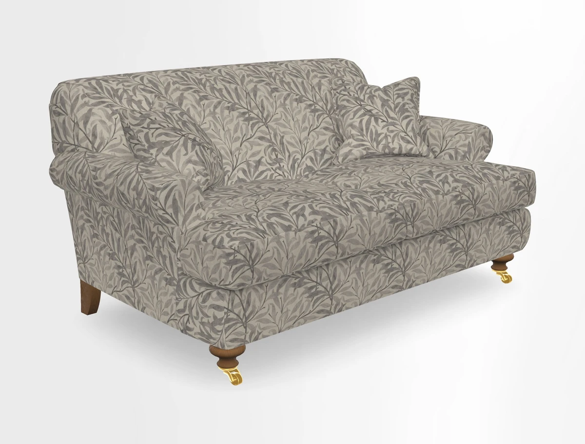 Hampton 3 Seater Sofa in V&A Threads of India Opulent Velvets Regal Poppy Chalk