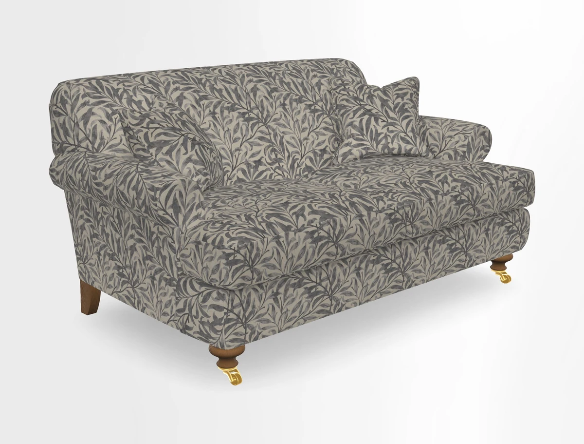 Hampton 3 Seater Sofa in V&A Threads of India Opulent Velvets Regal Poppy Chalk
