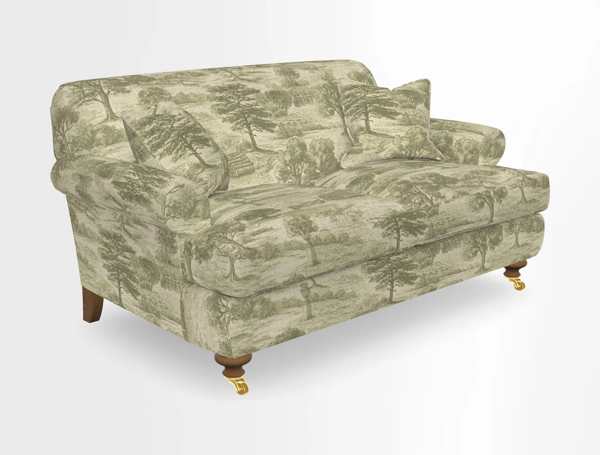 Hampton 3 Seater Sofa in V&A Threads of India Opulent Velvets Regal Poppy Chalk