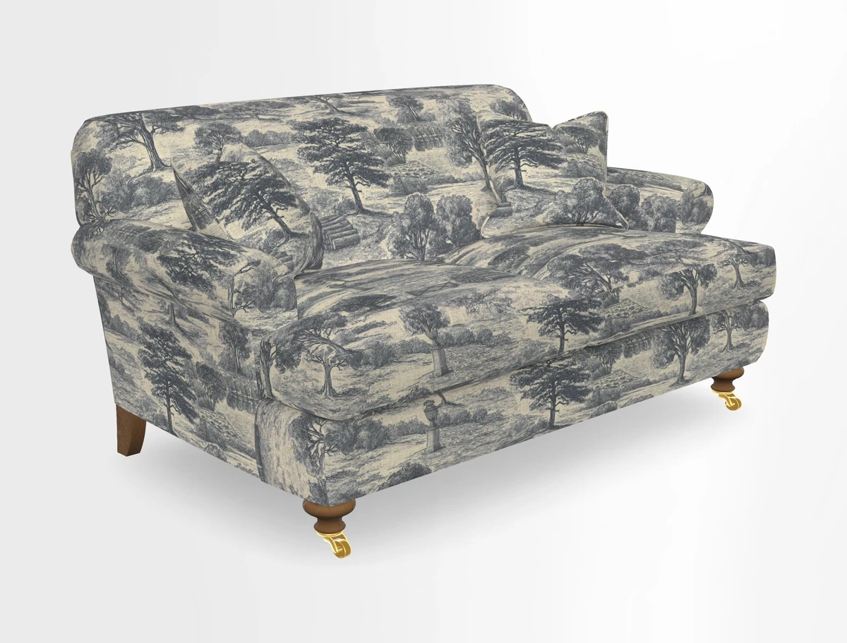 Hampton 3 Seater Sofa in V&A Threads of India Opulent Velvets Regal Poppy Chalk