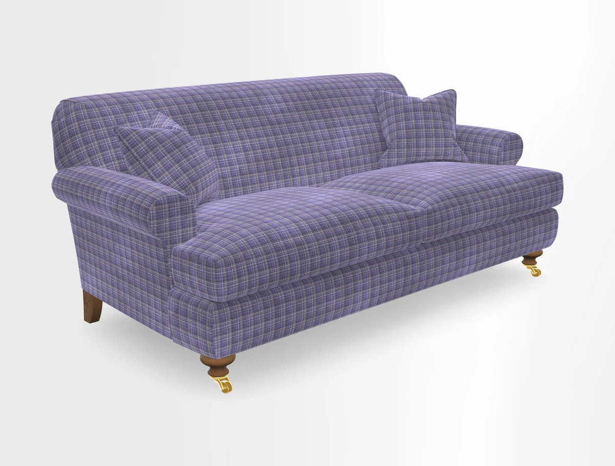 Hampton 3 Seater Sofa in V&A Threads of India Opulent Velvets Regal Poppy Chalk